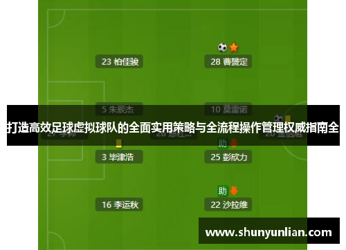 打造高效足球虚拟球队的全面实用策略与全流程操作管理权威指南全